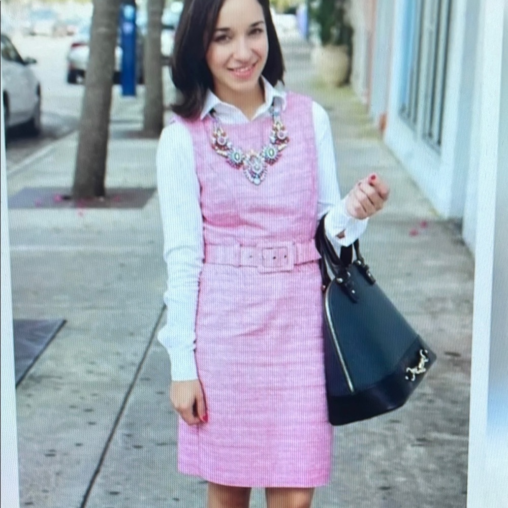 Pink Sleeveless Dress with Belt